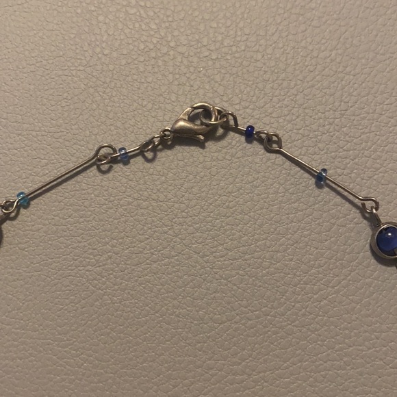 Dainty blue and silver necklace/choker - Picture 3 of 4